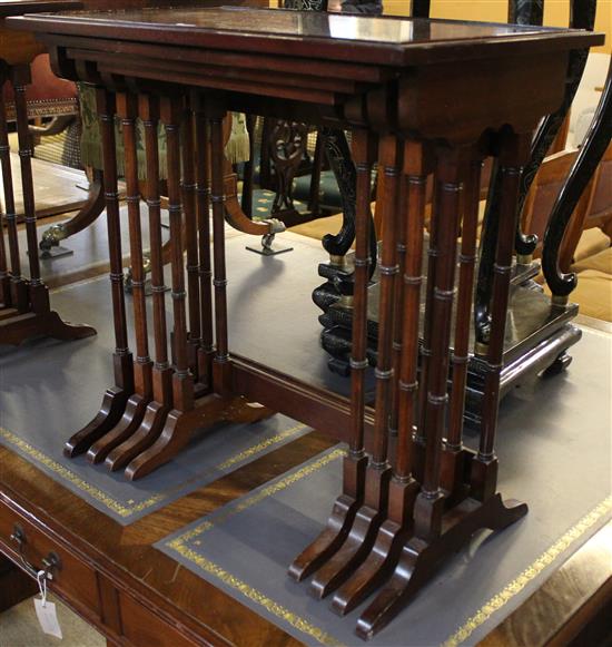 Mahogany nest of 4 tables